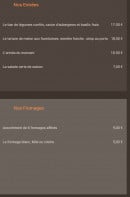 Carte et menu de Restaurant de la place Thairy à Saint Julien en Genevois — Les entrées et fromages