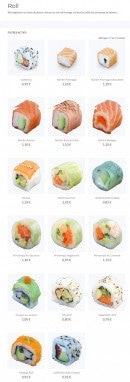 Carte et menu de SushiBio à Saint Julien en Genevois — Roll