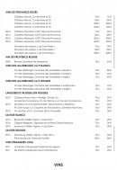 Menu La Folie Douce - les vins,...