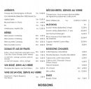 Menu La Folie Douce - les apéritifs , bières...
