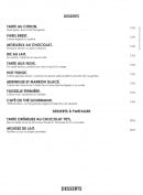 Menu La Folie Douce - Les desserts