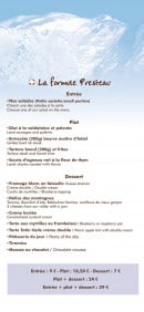 Menu Le Presteau - Les formules presteau