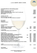 Menu Le Spot Mont Blanc - Les vins rosés et blancs