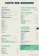 Menu PlanB Living - Les boissons