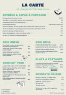 Menu PlanB Living - La carte