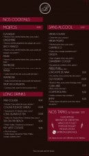 Menu Bodega - Les cocktails et tapas