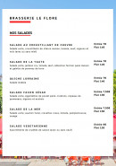 Menu Le Flore - Les salades