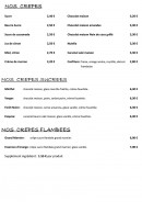 Menu Les Hauts du Lac - Les crêpes