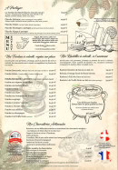 Menu Le Chalet du Lac - A partager, fondues et charcuteries