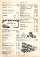 Menu Le Chalet du Lac - Vins