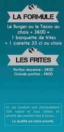 Menu Lyric's Food - Les formules et frites 