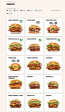 Menu Burger King - Les burgers