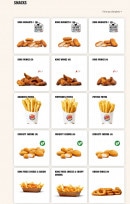 Menu Burger King - Les snacks