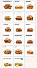 Menu Burger King - Les burgers suite