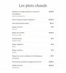 Menu La Passion Des Saveurs - Plats chauds 