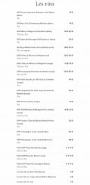Menu La Passion Des Saveurs - Vins 