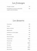 Menu La Passion Des Saveurs - Fromages et desserts 