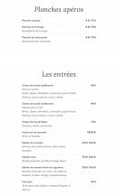 Menu La Passion Des Saveurs - Planches apéros et entrées