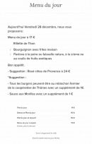 Menu La Passion Des Saveurs - Menu du jour