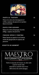 Menu Maestro - Les plats suite