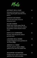 Menu Maestro - Les plats