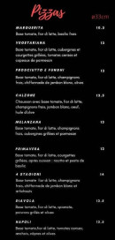 Menu Maestro - Les pizzas
