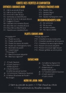 Menu O planète - La carte