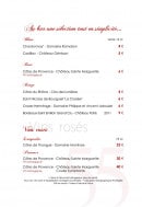 Menu Espace 55 - Les vins