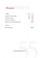 Menu Espace 55 - Les champagnes