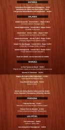 Menu Le Must - Entrées, salades, viandes,...