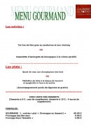 Carte et menu de Auberge des Bornes à Menthonnex en Bornes — Menu gourmand