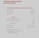 Carte et menu de Auberge des Bornes à Menthonnex en Bornes — Menu du groupe
