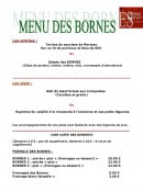 Carte et menu de Auberge des Bornes à Menthonnex en Bornes — Menu des bornes
