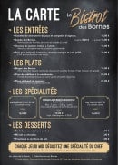 Carte et menu de Le Bistrot des Bornes à Menthonnex en Bornes — Les entrées, spécialités, plats,...