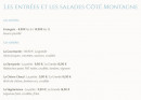 Carte et menu de La Taverne d'Ici et D'ailleurs à La Chapelle d'Abondance — Les entrées et salades