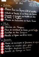 Menu Aiguille du Midi - exemple de menu