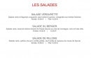 Menu La Moraine - Les salades