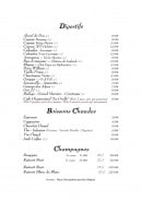 Menu Le Monchu - Digestifs, boissons chaudes et champagnes
