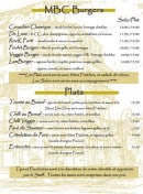 Menu Micro Brasserie de Chamonix - Les burgers et plats