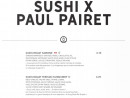 Menu Sushi Shop - Sushis x Paul Pairet suite