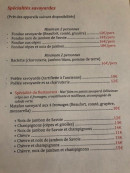 Carte et menu de Auberge du Pré Vieux à Le Grand Bornand — Les spécialités