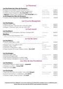 Menu Confins des Sens - Les vins de la Provence, les Crus du Beaujolais...