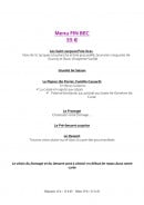 Menu Confins des Sens - Les menus suite