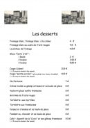 Menu La Croix St Maurice - Les desserts 