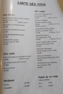 Menu Chez Antoine - Les vins