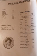 Menu Chez Antoine - Les boissons fraiches, boissons chaudes et cafés