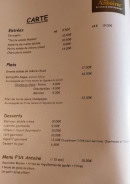 Menu Chez Antoine - Les entrées, plats et desserts
