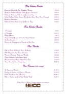 Menu Le Bellevue - Entrées, viandes et poissons
