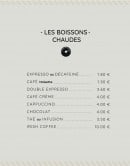 Menu E-Motion - Les boissons chaudes
