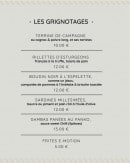 Menu E-Motion - Les grignotages 